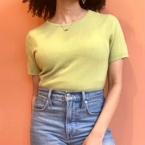 Heather B pastel green cashmere T-shirt